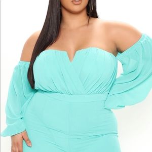 Bright Turquoise Jumpsuit size 3X